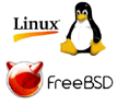 Linux、FreeBSDロゴ
